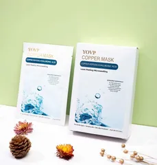 Mặt Nạ Yovp Copper Mask Dưỡng Ẩm Chuyên Sâu - Trẻ Hóa Da, Tái Tạo Collagen, Peptide Đồng, Hộp 10 Miếng