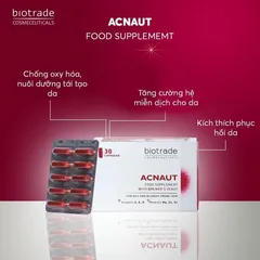 Viên Uống Trị Mụn Biotrade Acnaut - Thực Phẩm Bổ Sung Chăm Sóc Da Dầu, Làm Sạch Da, Phục Hồi, 30 Viên