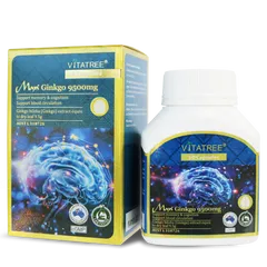 Viên Uống Bổ Não Vitatree Maxi Ginkgo 9500mg - Hỗ Trợ Tăng Cường Trí Nhớ, Duy Trì Tinh Thần Tỉnh Táo, 60 Viên Úc