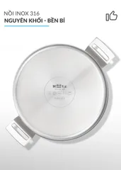Nồi inox 316 đúc liền khối Haatz CIC6380V 18cm - Chống ăn mòn, giữ nhiệt lâu, phù hợp mọi loại bếp, thiết kế đẹp và chắc chắn.