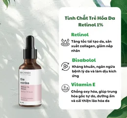 Serum Bionnex The Nordea Retinol 1% - Tinh Chất Trẻ Hóa Da, Cải Thiện Nếp Nhăn và Săn Chắc Da, 30ml Hàng Chính Hãng Từ Thụy Điển