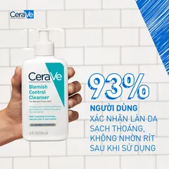 Sữa Rửa Mặt CeraVe Blemish Control Cleanser 236ml - Giải Pháp Cho Da Dầu Mụn, Kiểm Soát Nhờn, Làm Sạch Sâu, Không Hương Liệu