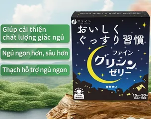 Thạch hỗ trợ giấc ngủ Glycine Fine Japan Hương Nho Xanh - Giúp Ngủ Ngon, Thư Giãn Tinh Thần, Dạng Thạch Dễ Dùng, 30 thanh