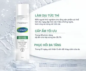 Toner Nước Hoa Hồng Cetaphil Soothing & Comforting Cica Balancing 150ml - Dưỡng Ẩm & Làm Dịu Da Nhạy Cảm, Chiết Xuất Cica Tự Nhiên