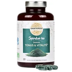 Viên Uống Tảo Xoắn Spiruline Santerra 200 Viên - Giàu Chất Xơ và Protein, Tốt Cho Sức Khỏe, Phù Hợp Người Ăn Chay