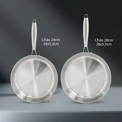 Chảo Bếp Từ Inox Đúc Liền Khối 3 Lớp Kalpen Luxus - Sang Trọng, Chống Dính, Tiết Kiệm Năng Lượng, Đun Nấu Thông Minh