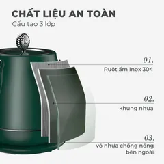 Ấm Siêu Tốc Gume GMEK-031/32 - Bình Đun Nước Inox 304, Công Suất 1800W, Thiết Kế Sang Trọng, Đun Nước Nhanh Chóng 3-5 Phút