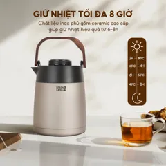 Bình Trà Giữ Nhiệt Lebenlang LBL3035 1.5L - Thiết Kế Hiện Đại, Màn Hình LED, Lõi Lọc Inox 304, Giữ Nhiệt Lên Đến 8 Giờ, Phù Hợp Gia Đình và Văn Phòng
