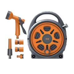 Bộ vòi rửa xe, tưới cây Lebenlang LBLB3368 - Dây rút 12m, thiết kế cuộn tự động với 6 chế độ phun tiện dụng