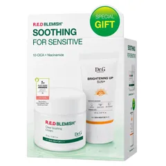 Combo Kem Dưỡng Dr.G R.E.D Blemish Clear Soothing Cream 70ml + Kem Chống Nắng Brightening Up Sun+ SPF50+ - Chăm Sóc Da Nhạy Cảm