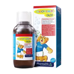 Fitobimbi Calcio Bổ Sung Canxi, Vitamin D3 & C Cho Bé - Hỗ Trợ Phát Triển Xương và Chiều Cao Tự Nhiên, Lọ 200ml