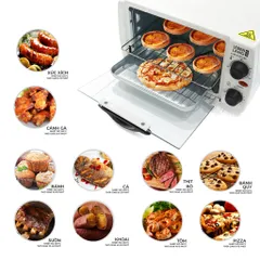 Lò Nướng Mini Đa Năng Lebenlang LBMT8683 - 800W, 12L, Inox Bền, Thiết Kế Sang Trọng, Nướng Bánh, Thịt, Pizza Thoải Mái Tại Nhà