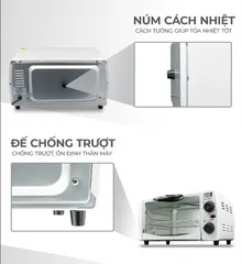 Lò Nướng Mini Đa Năng Lebenlang LBMT8683 - 800W, 12L, Inox Bền, Thiết Kế Sang Trọng, Nướng Bánh, Thịt, Pizza Thoải Mái Tại Nhà