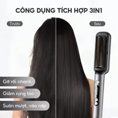 Lược Điện Chải Tóc Ion Âm Lebenlang LBL3055 Kèm Gương - Công Nghệ Hiện Đại, Dễ Dàng Mang Theo, Giúp Tóc Suôn Mượt