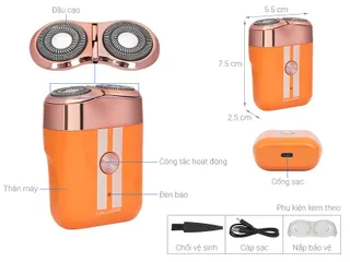 Máy cạo râu Coclear CS007 - Thiết kế nhỏ gọn, cạo khô và ướt, bền nước IPX7, pin sạc nhanh, lưỡi dao sắc bén, đèn LED hiển thị