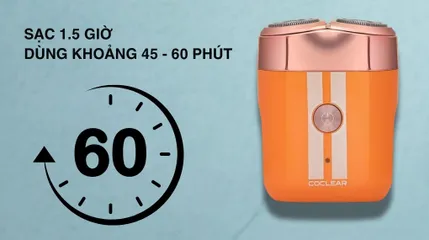 Máy cạo râu Coclear CS007 - Thiết kế nhỏ gọn, cạo khô và ướt, bền nước IPX7, pin sạc nhanh, lưỡi dao sắc bén, đèn LED hiển thị