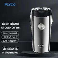 Máy Cạo Râu Flyco FS181VN - Thiết Kế Nhỏ Gọn, 2 Lưỡi Kép Kháng Nước, Cạo Ướt Khô, Sạc USB Type C, Thời Gian Sử Dụng 60 Phút