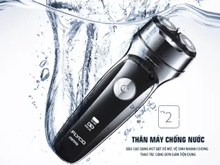 Máy cạo râu Flyco FS879VN 2 lưỡi kép sạc nhanh - Cạo sát an toàn, tiện lợi, sử dụng liên tục 60 phút, chống nước, tích hợp đèn LED