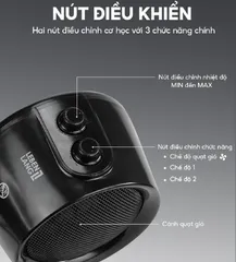 Máy Sưởi Gốm Mini Để Bàn Lebenlang LBL0275 Đức 1500W - Tiện Lợi, Đa Mức Nhiệt và Tiết Kiệm Điện Cho Không Gian Nhỏ