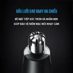 Máy Tỉa Lông Mũi Flyco FS5600VN - Thiết Kế Nhỏ Gọn, 3 Lưỡi Sắc Bén, Chống Nước IPX7, Sử Dụng 60 Phút, Đèn Phát Sáng Tiện Lợi