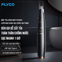 Máy Tỉa Lông Mũi Flyco FS5600VN - Thiết Kế Nhỏ Gọn, 3 Lưỡi Sắc Bén, Chống Nước IPX7, Sử Dụng 60 Phút, Đèn Phát Sáng Tiện Lợi