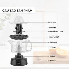 Máy Vắt Cam Lebenlang LBL3383 - Công Suất 40W, Dung Tích 500ml, Thiết Kế Hiện Đại, Sang Trọng, Hàng Nhập Khẩu Đức