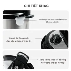 Nồi Áp Suất Điện Tử Đa Năng Lebenlang LBEE0908 - 1000W, Dung Tích 6L, Chế Độ Nấu Tự Động Tiết Kiệm Thời Gian, Công Nghệ Đức