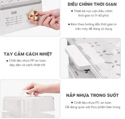 Nồi Hấp Điện 3 Tầng Đa Năng Lebenlang LBEL5032 18L - Công Suất 800W, Chất Liệu Nhựa An Toàn, Thiết Kế Tiện Lợi Cho Bếp