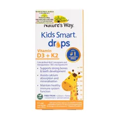 Siro Nature's Way Kids Smart Drops Vitamin D3 + K2 - Bổ Sung Vitamin D3 và K2 Hỗ Trợ Hấp Thụ Canxi Cho Trẻ Từ 0 Tháng Tuổi