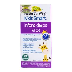 Siro Vitamin D3 Nature's Way Kids Smart 13ml - Giúp Tăng Cường Hấp Thụ Canxi, Hỗ Trợ Xương và Răng Khỏe Mạnh Cho Trẻ Em