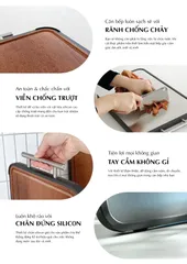 Thớt Gỗ Hai Mặt Đa Năng Gume Hàn Quốc - Gỗ Mun và Inox 304 Kháng Khuẩn, Chống Trầy Xước, Tiện Lợi Cho Nhà Bếp