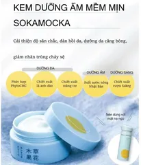 Kem Dưỡng Ẩm Mềm Da SokaMocka Nhật Bản - Chiết Xuất Tự Nhiên, Cải Thiện Độ Săn Chắc và Đàn Hồi, Giúp Da Căng Bóng 50g