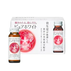 Nước Uống Pure White Shiseido - Hỗ Trợ Trắng Da, Vitamin C, Chiết Xuất Tự Nhiên, 50ml x10 Lọ - Chăm Sóc Da Từ Bên Trong