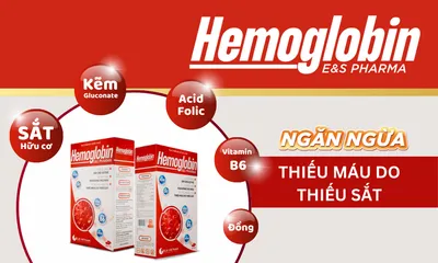 Viên sắt hữu cơ Hemoglobin E&S Pharma cho bà bầu - Hỗ trợ bổ sung sắt và giảm thiếu máu, 30 viên
