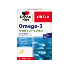 (Hàng nhập khẩu) Viên uống Doppelherz Omega-3 + Folic acid + B6 + B12 Đức