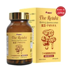 Viên uống Waki The Reishi Xích Linh Chi và Nấm Agaricus - Hỗ trợ Bồi Bổ và Tăng Cường Sức Khỏe Gan - 120 Viên nhập khẩu