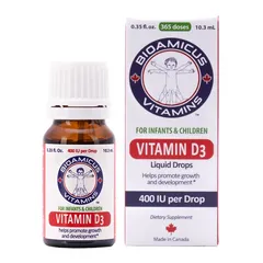 Vitamin D3 400 IU BioAmicus Dạng Giọt - Bổ Sung Vitamin D Cho Trẻ Sơ Sinh, Hỗ Trợ Phát Triển Xương Khỏe Mạnh, Không Chất Bảo Quản