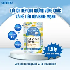 Viên nhai Canxi và Lợi khuẩn Orihiro vị sữa chua chanh của Nhật