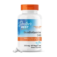 Viên Uống Hỗ Trợ Đường Huyết Doctor's Best Benfotiamine 300mg - Cân Bằng Đường Huyết, Tăng Cường Sức Khỏe Thần Kinh, 60 Viên