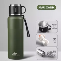 Bình Giữ Nhiệt Inox Maxcare 800ml Sang Trọng Có Lõi Lọc, Giữ Nóng Lạnh Trên 10 Giờ, Thiết Kế Tiện Lợi Cho Dã Ngoại