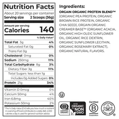 Bột đạm thực vật hữu cơ không chất làm ngọt Orgain Organic Protein - 21g Protein/khẩu phần, Không Đường, 720g, Thực phẩm thuần chay, Tăng Cường Năng Lượng