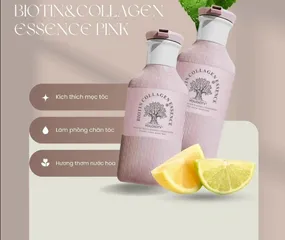 (Hàng nhập khẩu) Cặp dầu gội xả phục hồi Biotin & Collagen Essence Voudioty hồng