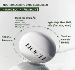 Kem chống nắng Nocti Balancing Care SPF 50+ PA++++ - Bảo vệ da, không nhờn, phù hợp cho da nhạy cảm, 40ml