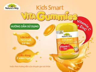 (Hàng nhập khẩu) Kẹo Dẻo Bổ Sung Vitamin C + Kẽm Nature's Way Kids Smart Vita Gummies 60 Viên - Hỗ Trợ Sức Khỏe Trẻ Em, Vị Cam Ngon Miệng