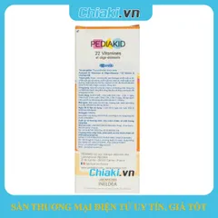 [Hàng nhập khẩu] Siro Pediakid 22 Vitamines cho trẻ từ 6 tháng - Vitamin tổng hợp 22 loại, dễ uống vị cam và mơ, tăng cường sức đề kháng, phát triển toàn diện.