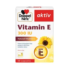 Viên uống Doppelherz Aktiv Vitamin E 300IU - Bổ sung Vitamin E tự nhiên hỗ trợ làm chậm lão hóa, giúp làn da khỏe mạnh tươi trẻ