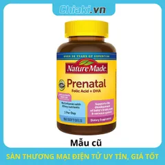 [Hàng Nhập khẩu] Vitamin tổng hợp dành cho bà bầu Nature Made Prenatal Folic Acid + DHA - 150 viên hỗ trợ sức khỏe mẹ và sự phát triển thai nhi, ngăn dị tật ống thần kinh.