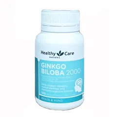 (Hàng Chính Hãng- Đủ VAT) Viên uống Ginkgo Biloba Healthy Care 2000mg Úc - Hỗ trợ tuần hoàn não, cải thiện trí nhớ và khả năng tập trung, bảo vệ sức khỏe toàn diện
