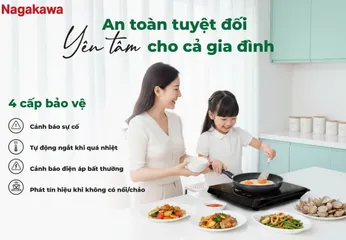 Bếp Điện Từ Nagakawa NIC6215 2500W - Nấu Nhanh Với 8 Chương Trình, Chế Độ Hẹn Giờ Thông Minh, Tặng Nồi Lẩu Inox 30cm