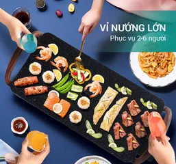 Bếp Nướng Điện Nagakawa NAG3103 1500W - Mặt Nướng Hợp Kim Nhôm Chống Dính Vân Đá, Tiện Lợi Và Bền Bỉ